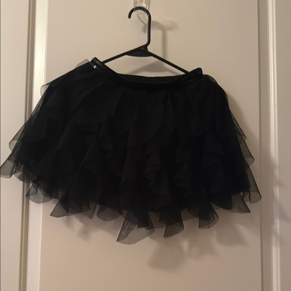 Girls Black Ruffled Tu-Tu Skirt